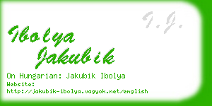 ibolya jakubik business card